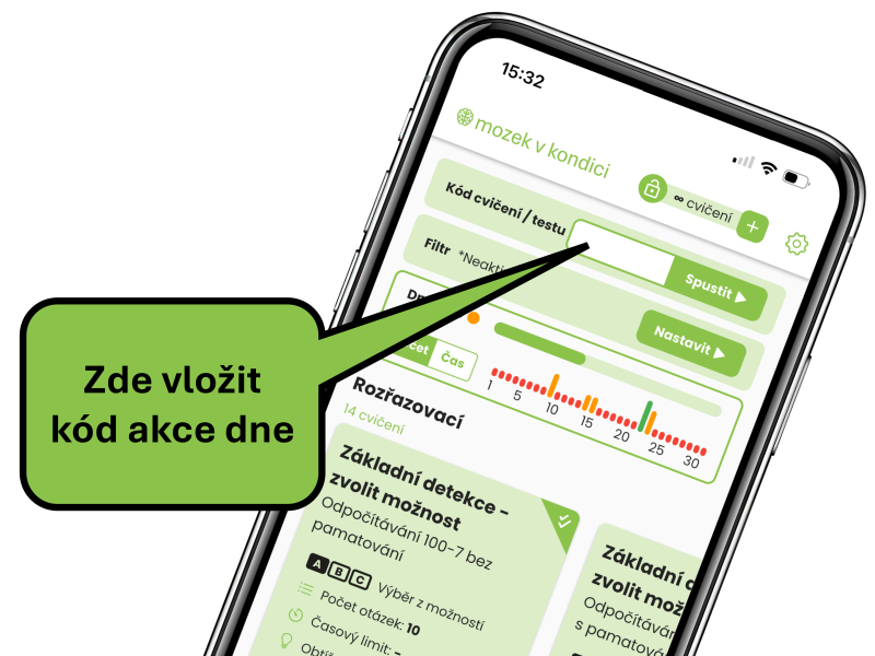 Where to enter the Daily Exercise code in the app